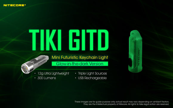 TIKI GITD (Glow In The Dark Rechargeable Keychain Light)