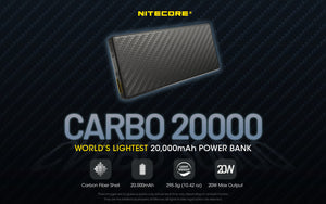 CARBO20000 20,000mAh Carbon Fiber Powerbank